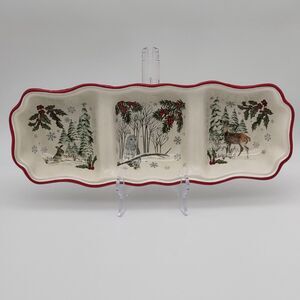Better Homes and Gardens WINTER FOREST 15" Divided Relish Tray